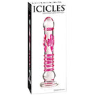 Pipedream Icicles No. 6 Textured 8.5 in. Glass Dildo Pink/Clear - Plain Dildo