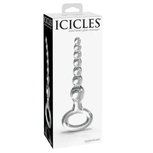 Pipedream Icicles No. 67 Beaded Glass Massager - Clear - Anal Beads