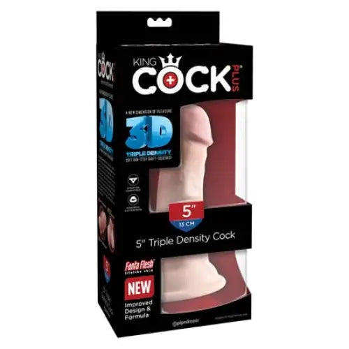 Pipedream King Cock Plus 5 in. Triple Density Cock Realistic Dildo With Suction Cup Beige - Realistic Dildo