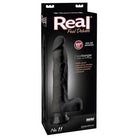 Pipedream Real Feel Deluxe No. 11 Realistic 11 in. Vibrating Dildo With Balls and Suction Cup Black - Plain Vibrator