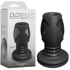 Doc Johnson Plug Platinum Premium Silicone - The Stretch-Medium Black at the Haus of Shag