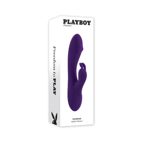 Playboy On Repeat Rechargeable Silicone Rotating Rabbit Vibrator Purple - Rabbit