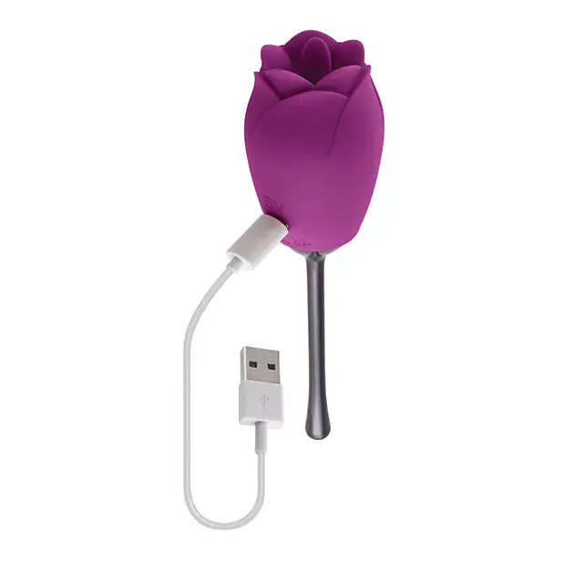 Playboy Petal Rechargeable Silicone Tongue Flicking Vibrator Wild Aster - Fantasy Vibrator