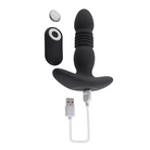 Playboy Trust The Thrust Rechargeable Remote Controlled Thrusting Vibrating Silicone Anal Plug Black - Powered Butt Plug