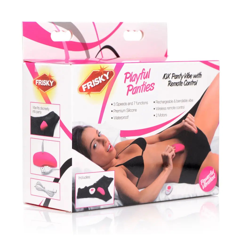 Frisky Wearable Vibrator Playful Panties 10x Panty Vibe With Remote Control at the Haus of Shag