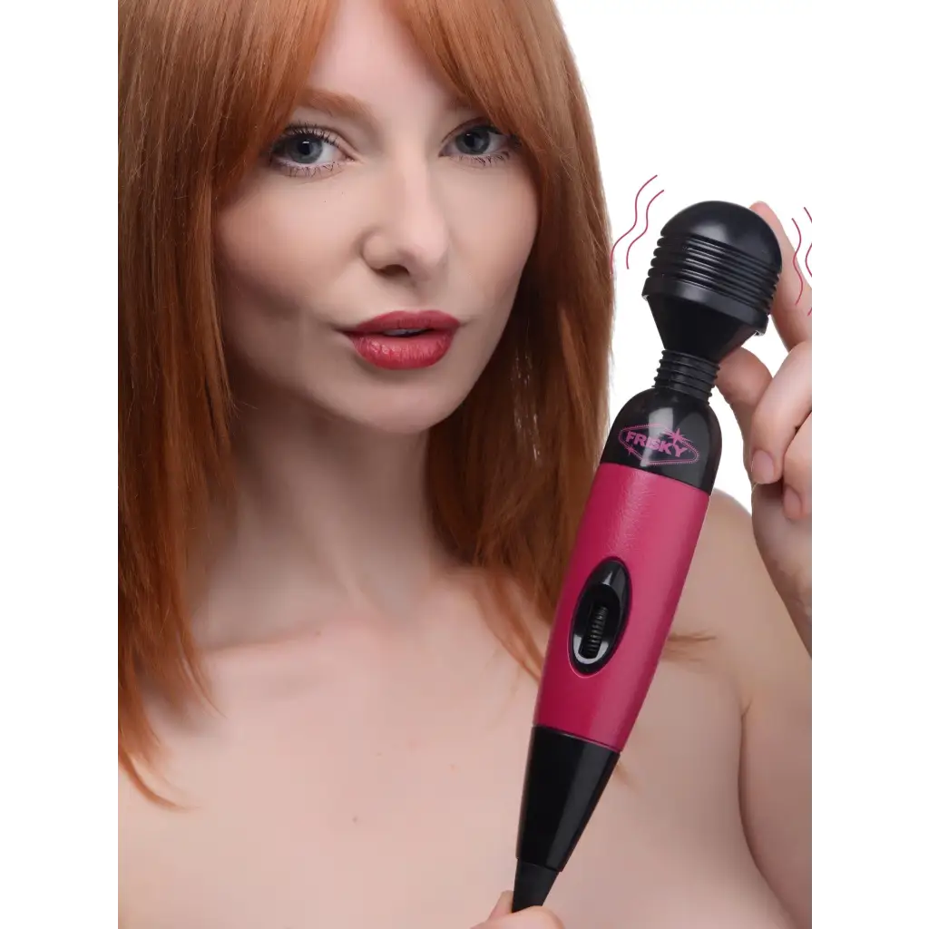 Frisky Wand Pink Playful Pleasure Multi-speed Vibrating Wand at the Haus of Shag