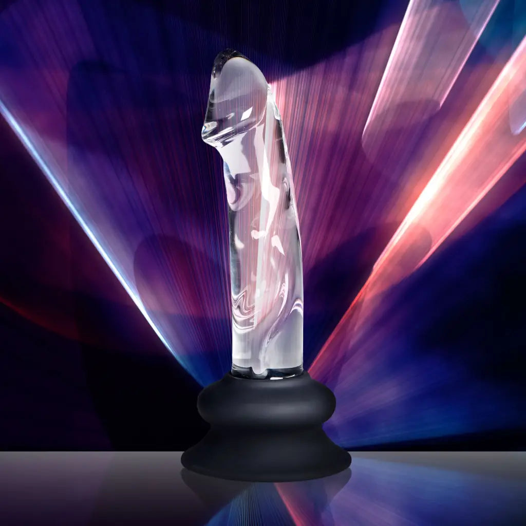 Pleasure Crystals 5.6 in. Glass Dildo with Silicone Base - 5.6 Inch - Realistic Dildo