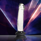 Pleasure Crystals 7.6 in. Glass Dildo with Silicone Base - 7.6’’ - Realistic Dildo