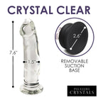 Pleasure Crystals 7.6 in. Glass Dildo with Silicone Base - 7.6’’ - Realistic Dildo