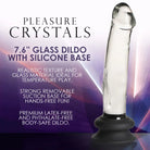 Pleasure Crystals 7.6 in. Glass Dildo with Silicone Base - 7.6’’ - Realistic Dildo