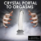 Pleasure Crystals 7.6 in. Glass Dildo with Silicone Base - 7.6’’ - Realistic Dildo