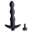 Pleasure Flow 10x vibrating anal sex toy with flared base and detachable enema tip