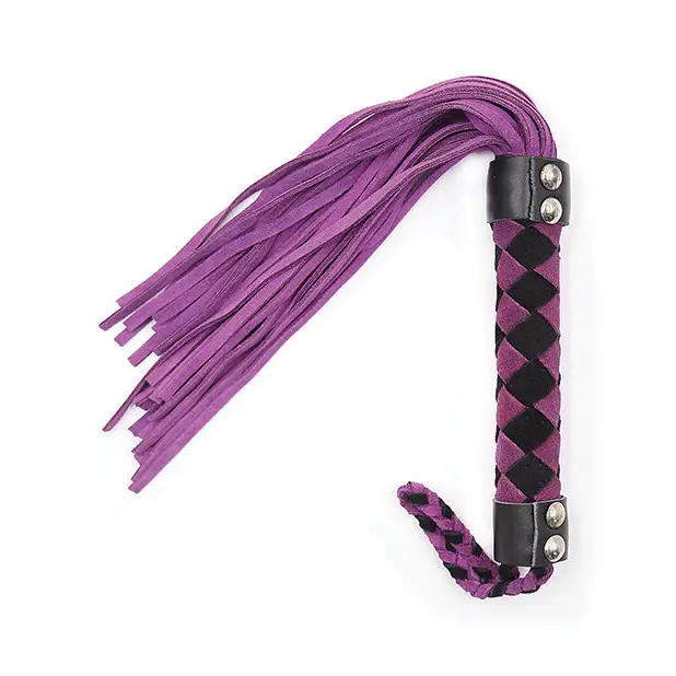 Ple’sur 15.5 in. Leather Flogger - Purple - Flogger