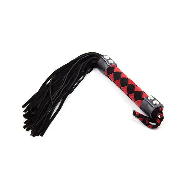 Ple’sur 15.5 in. Leather Flogger - Red - Flogger