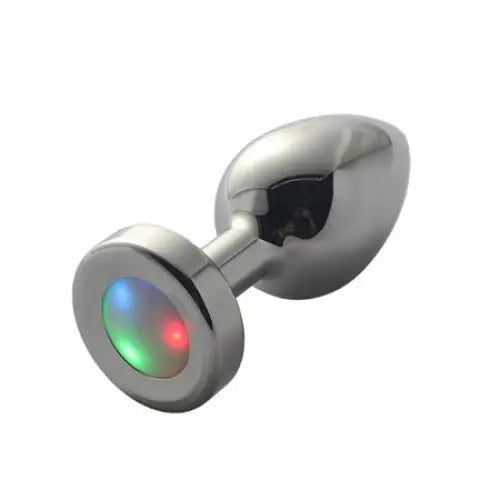 Ple’sur 3-Setting LED Light-Up Metal Anal Plug - Silver - Butt Plug