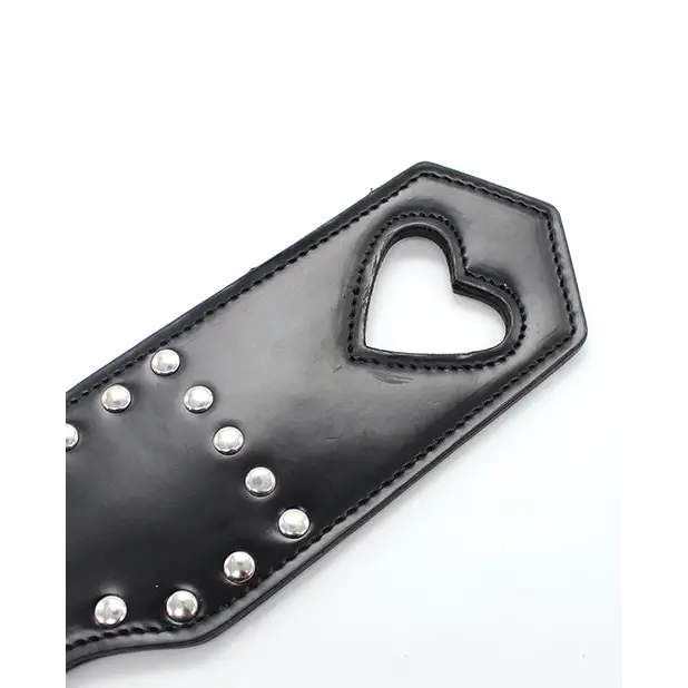 Plesur Cut-out Heart W/studs Paddle - Black - Paddle