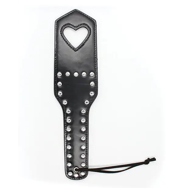 Plesur Cut-out Heart W/studs Paddle - Black - Paddle