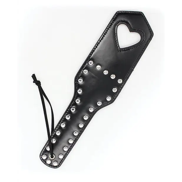 Plesur Cut-out Heart W/studs Paddle - Black - Paddle