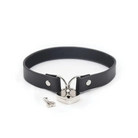 Ple’sur PVC Collar With Heart Lock & Key - Black - Collar