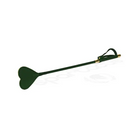 Plush Lined Red Pu Heart Shape Tip Riding Crop - Green - Paddle