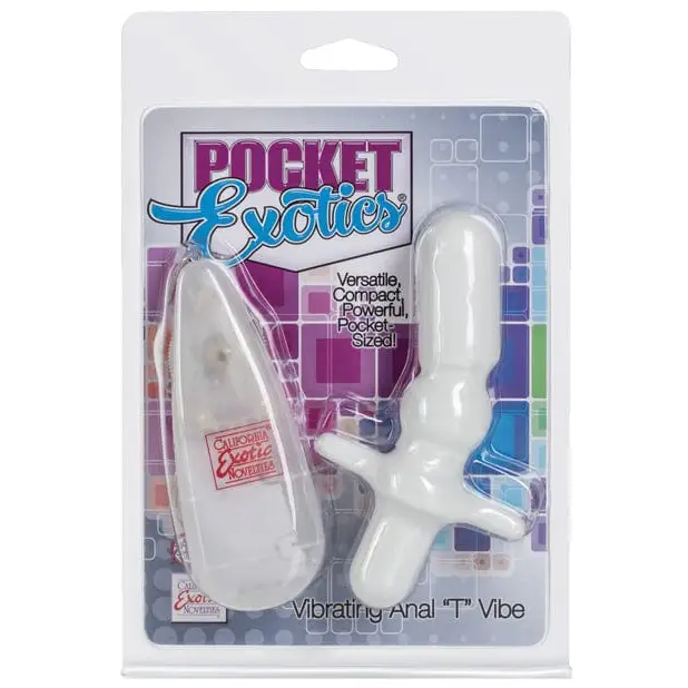 CalExotics Plug Pocket Exotics Anal T Vibe - Ivory at the Haus of Shag