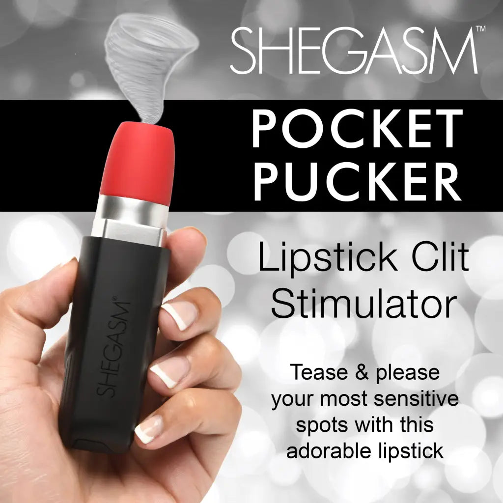 Pocket Pucker Lipstick Clit Stimulator - Black - Stimulators