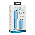 Doc Johnson Stimulators Sky Blue Pocket Rocket Elite Rechargeable W/removable Sleeve at the Haus of Shag