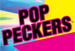 Bold, colorful ’POP PECKERS’ text on vibrant background for Pop Peckers dildo with suction cup base.