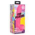 Pop Peckers 8.25’ Dildo with Balls - Pink Silicone Toy with Suction Cup Base in Retail Packaging