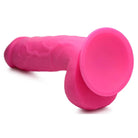 Pink silicone sex toy with flared suction cup base - Pop Peckers 8.25’ Dildo with Balls