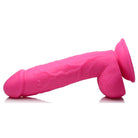 Pink silicone adult toy with anatomical shape and suction cup base - Pop Peckers 8.25’ Dildo