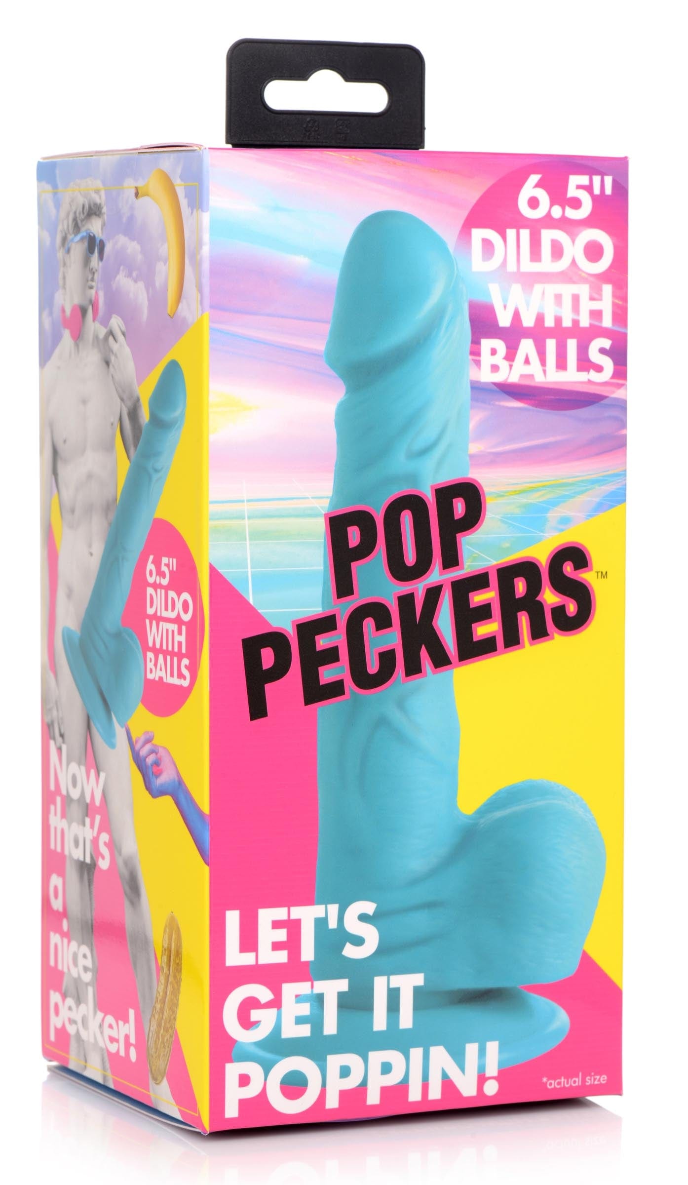 Pop Peckers Realistic Dildo Blue Pop Peckers 6.5" Dildo with Balls at the Haus of Shag