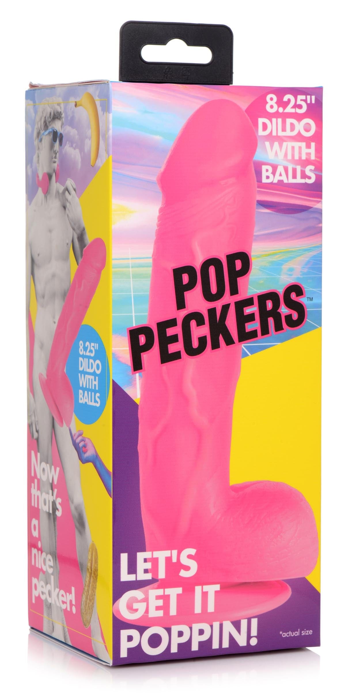 Pop Peckers Realistic Dildo Pink Pop Peckers 8.25" Dildo with Balls at the Haus of Shag