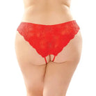 Fantasy Lingerie Crotchless Panty Poppy Crotchless Floral Lace Panty at the Haus of Shag