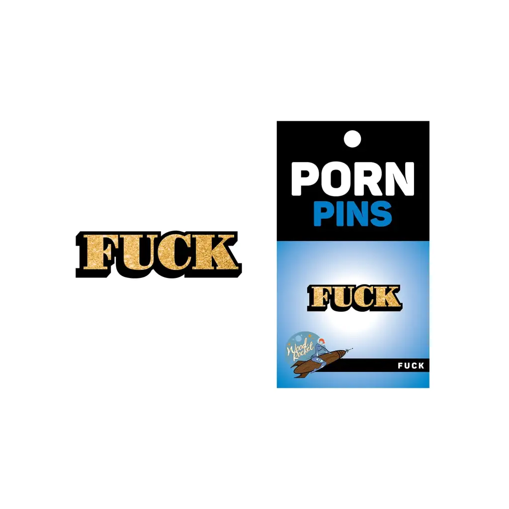 Porn Pin FUCK Gold Glitter - Enamel Pin