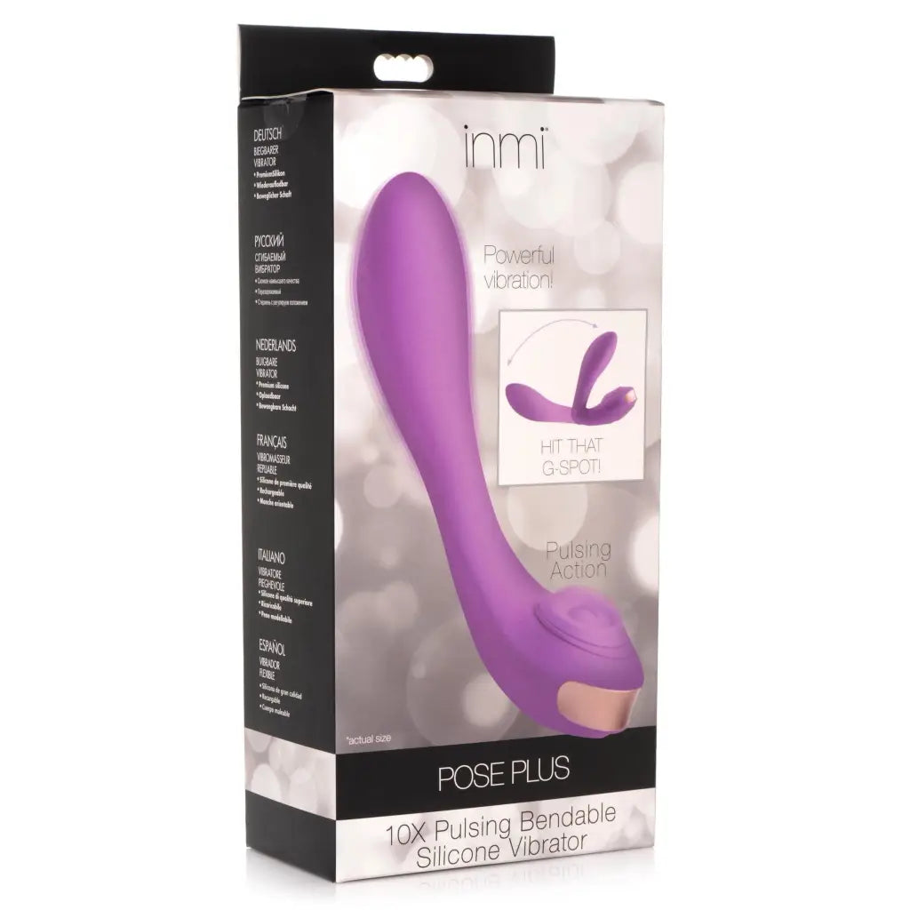 inmi Rabbit Pose Plus 10x Pulsing Bendable Silicone Vibrator at the Haus of Shag