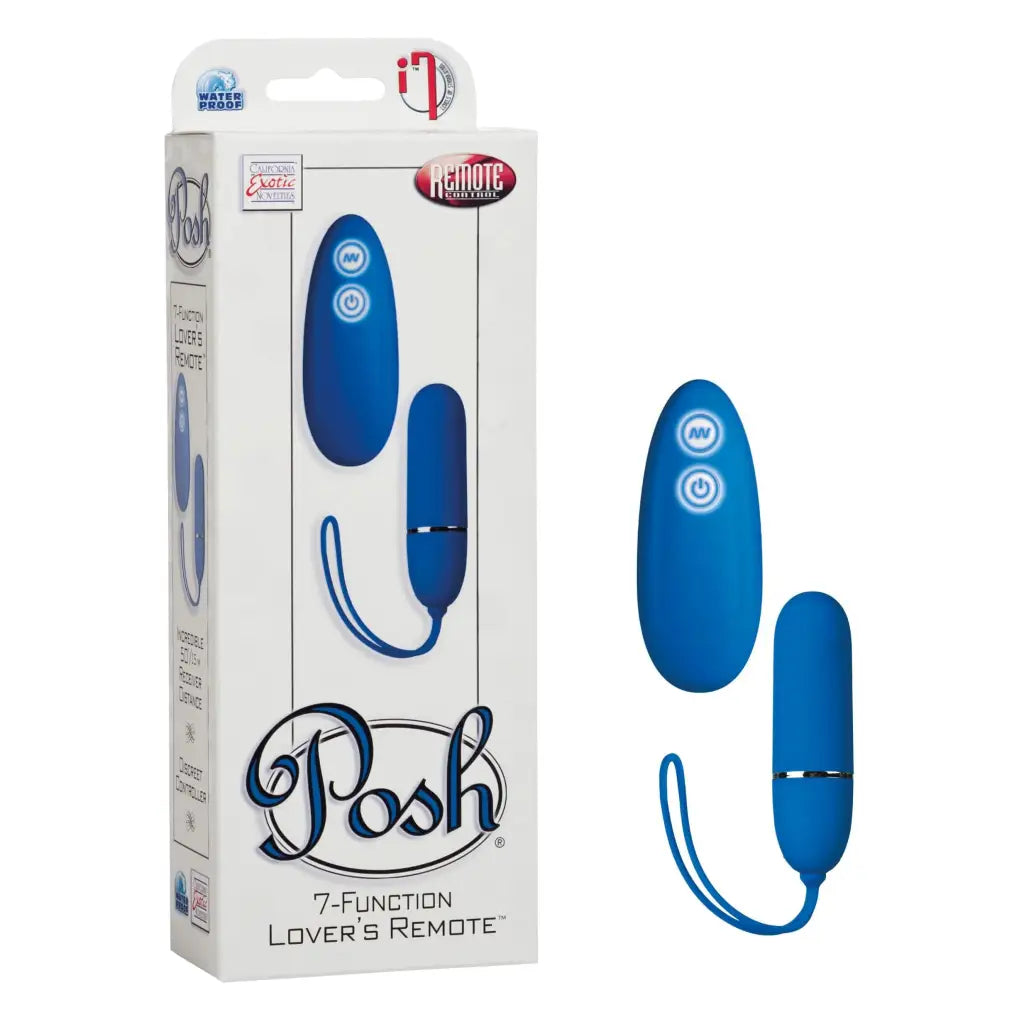 CalExotics Sextoys for Women Blue Posh 7 Function Lovers Remote at the Haus of Shag