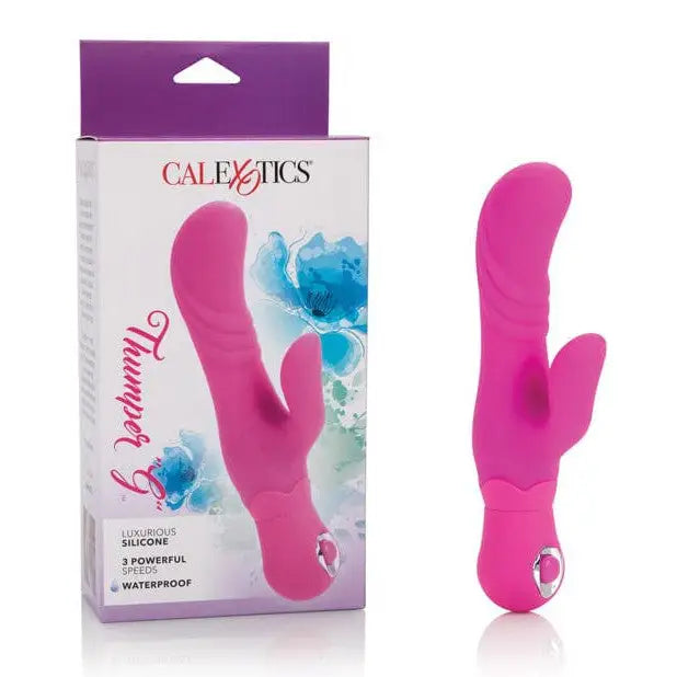 Posh Silicone Thumper G: Pink dual-stimulation vibrator with sleek product packaging