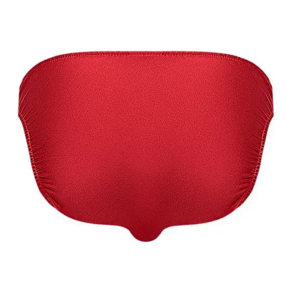 Pouchless Brief O/s: Red seamless spandex underwear or bikini bottom