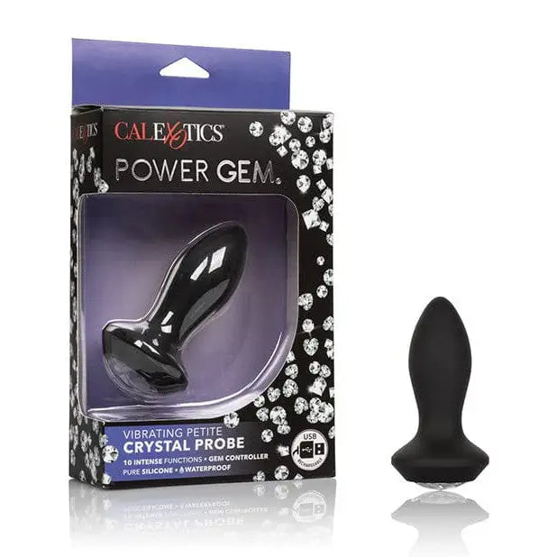 CalExotics Plug Black Power Gem Vibrating Petite Crystal Probe at the Haus of Shag