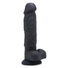 Strap U Realistic Dildo Black Power Pecker 7 Inch Silicone Dildo With Balls at the Haus of Shag