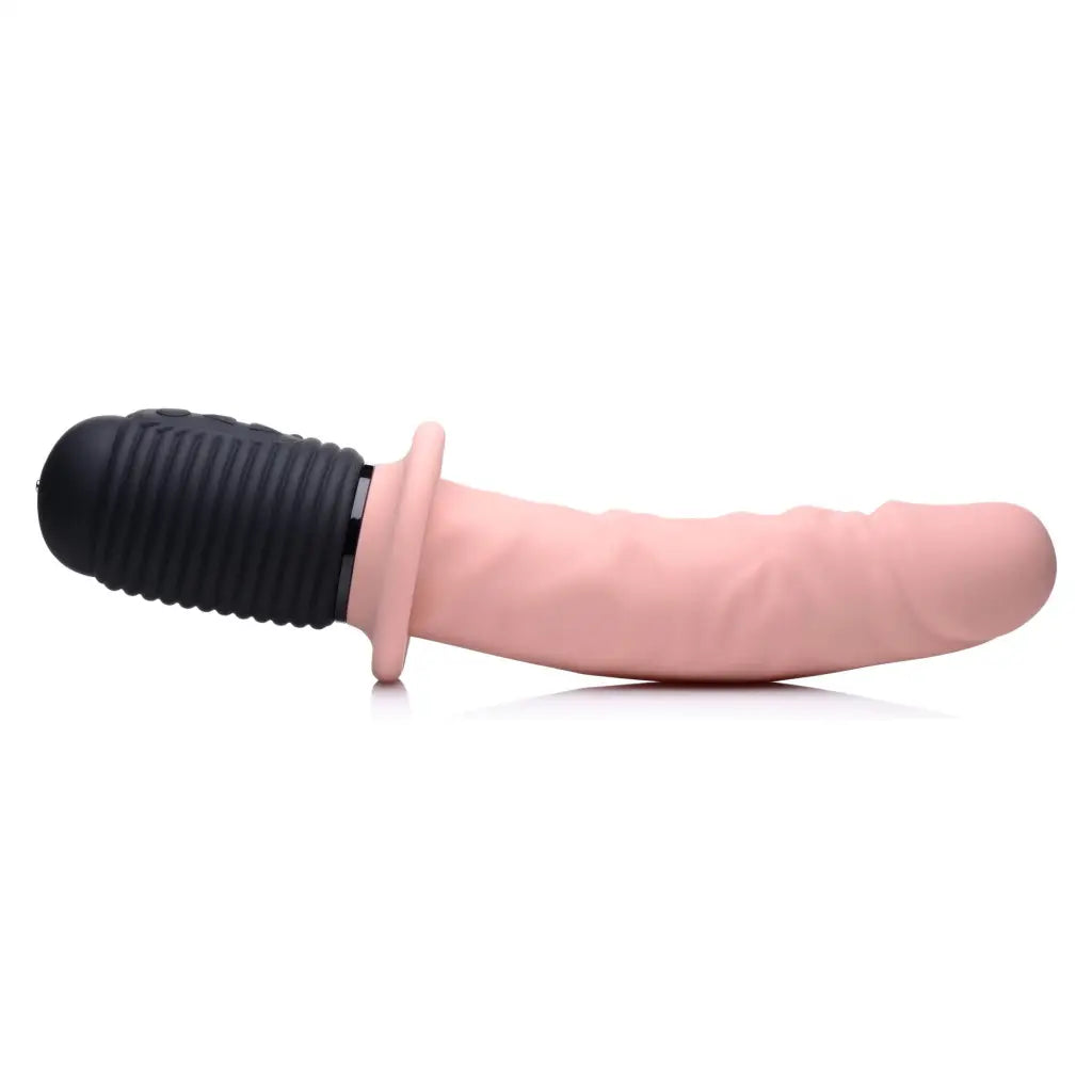 Master Series Realistic Vibrator Power Pounder Vibrating And Thrusting Silicone Dildo - Light at the Haus of Shag