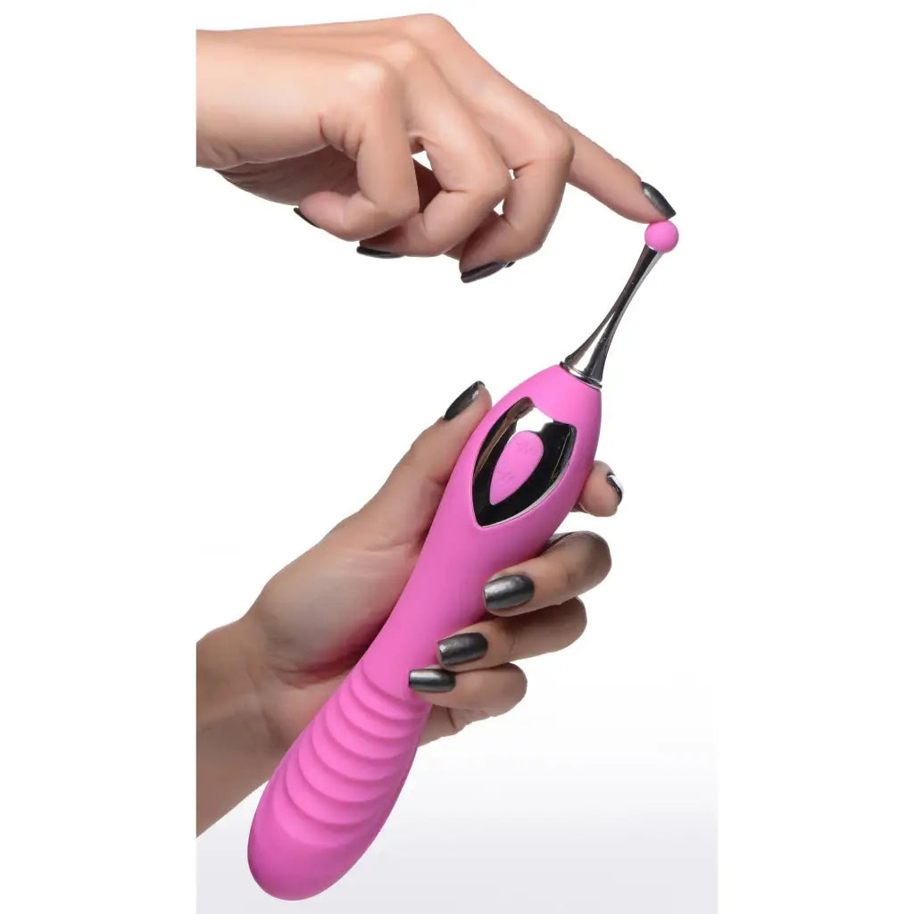 inmi Plain Vibrator Power Zinger Dual-ended Silicone Vibrator at the Haus of Shag