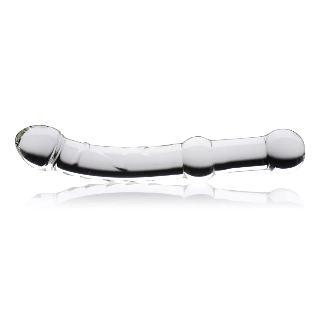 A silver and black glass pipe from the Prana Thrusting Wand collection