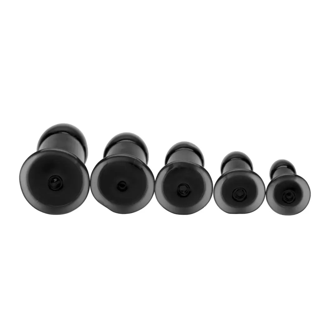 Set of black dumbbells from Premium Butt Plug Training Kit for effective plug training