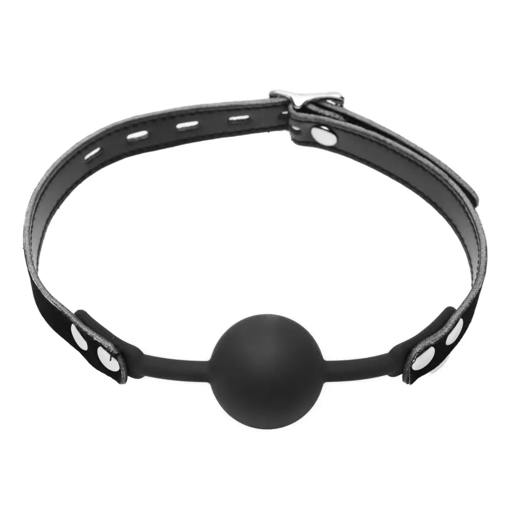 Premium Hush Locking Silicone Comfort Ball Gag Black Ball Bracelet Display