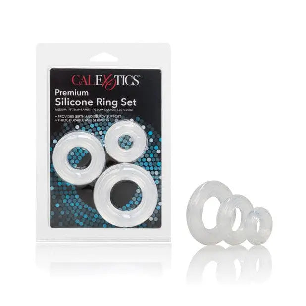 CalExotics Penis Enhancement Premium Silicone Ring Set Pack Of 3 - Clear at the Haus of Shag