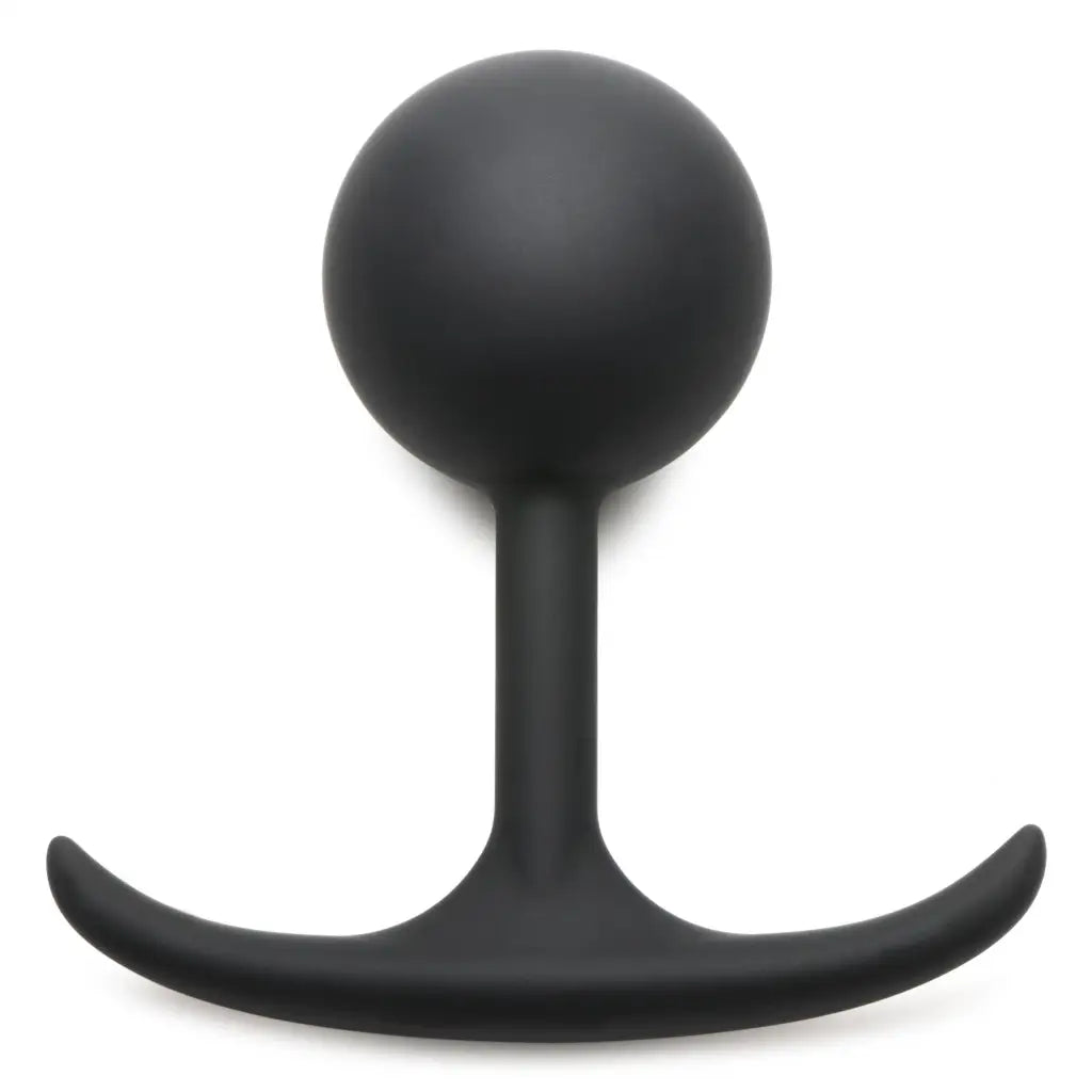 Premium Silicone Weighted Anal Plug - Large / Black - Butt Plug