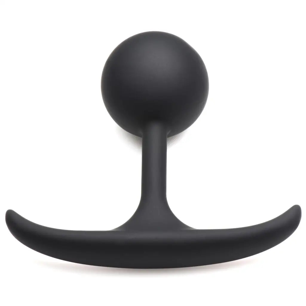 Premium Silicone Weighted Anal Plug - Medium / Black - Butt Plug