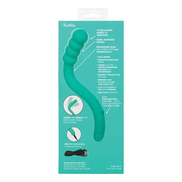 CalExotics Massage Products Pretty Little Wands Bubbly Massager - Teal at the Haus of Shag